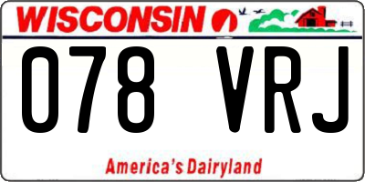 WI license plate 078VRJ