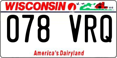 WI license plate 078VRQ