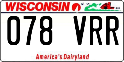 WI license plate 078VRR