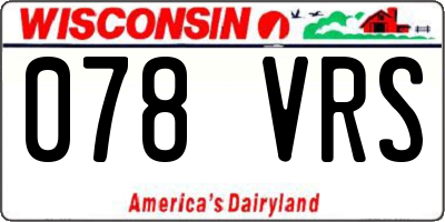WI license plate 078VRS
