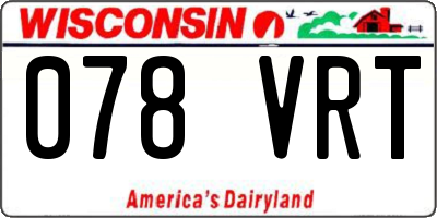 WI license plate 078VRT