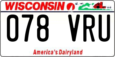 WI license plate 078VRU