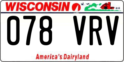 WI license plate 078VRV