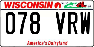 WI license plate 078VRW