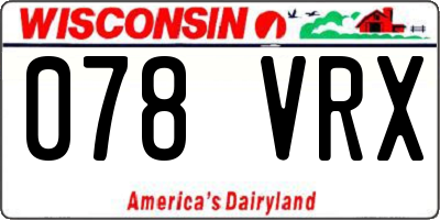 WI license plate 078VRX