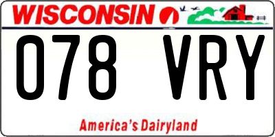 WI license plate 078VRY
