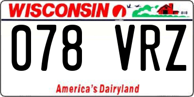 WI license plate 078VRZ