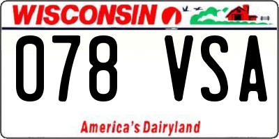 WI license plate 078VSA
