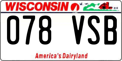 WI license plate 078VSB