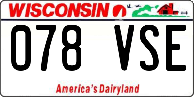 WI license plate 078VSE