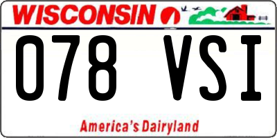 WI license plate 078VSI