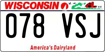 WI license plate 078VSJ