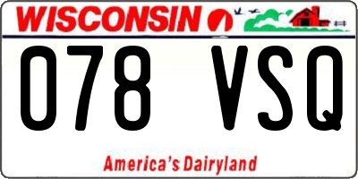 WI license plate 078VSQ