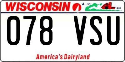 WI license plate 078VSU