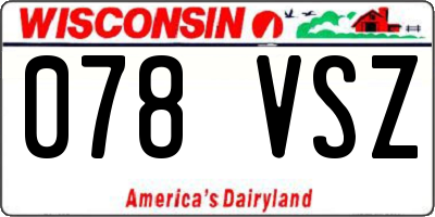 WI license plate 078VSZ