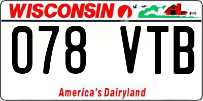 WI license plate 078VTB