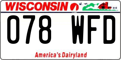 WI license plate 078WFD