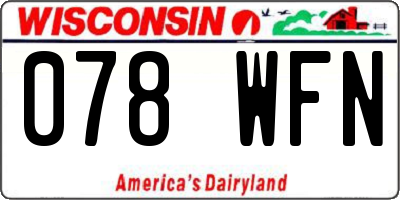 WI license plate 078WFN