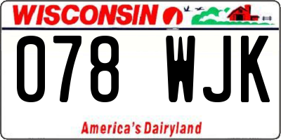 WI license plate 078WJK