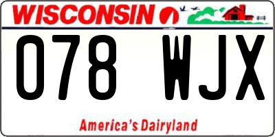 WI license plate 078WJX