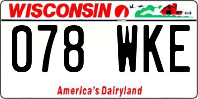 WI license plate 078WKE