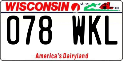 WI license plate 078WKL