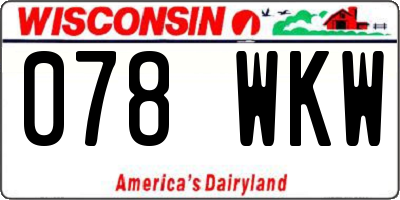 WI license plate 078WKW