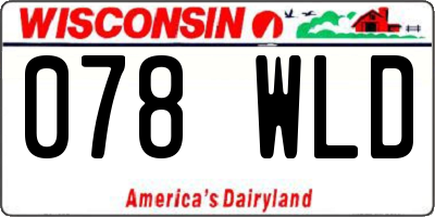 WI license plate 078WLD