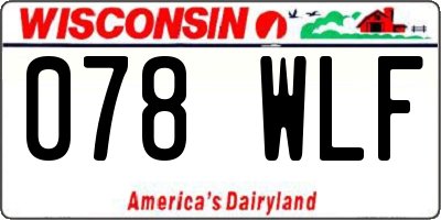 WI license plate 078WLF