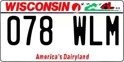 WI license plate 078WLM