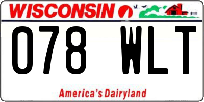 WI license plate 078WLT