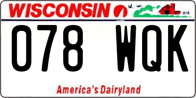WI license plate 078WQK