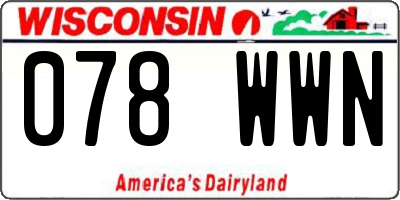 WI license plate 078WWN