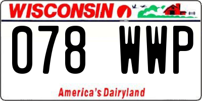 WI license plate 078WWP
