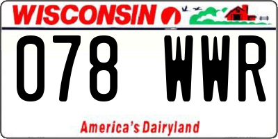 WI license plate 078WWR