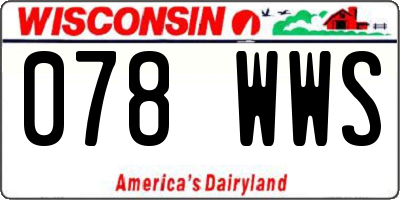 WI license plate 078WWS