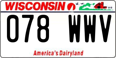 WI license plate 078WWV