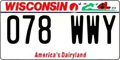 WI license plate 078WWY