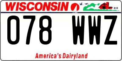 WI license plate 078WWZ