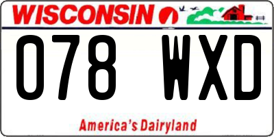 WI license plate 078WXD