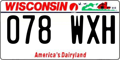 WI license plate 078WXH