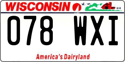 WI license plate 078WXI