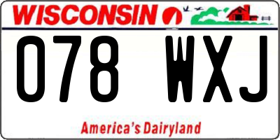 WI license plate 078WXJ