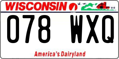 WI license plate 078WXQ