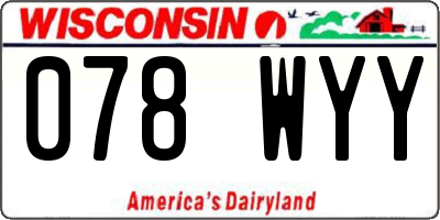 WI license plate 078WYY