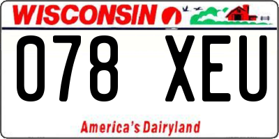 WI license plate 078XEU