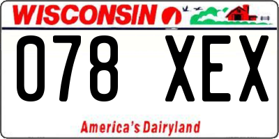 WI license plate 078XEX