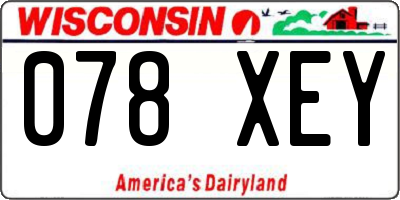 WI license plate 078XEY