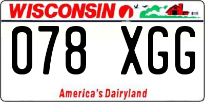 WI license plate 078XGG
