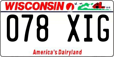 WI license plate 078XIG